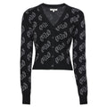 Malbon Poppy Cardigan Golf Sweater Black Women