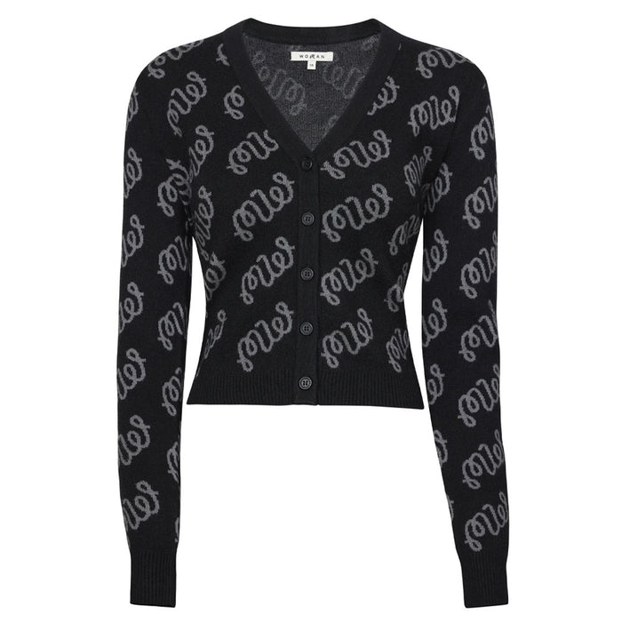 Malbon Poppy Cardigan Golf Sweater Black Women