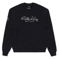 Malbon Roll King Crew Fleece Golf Sweater Black - FW24
