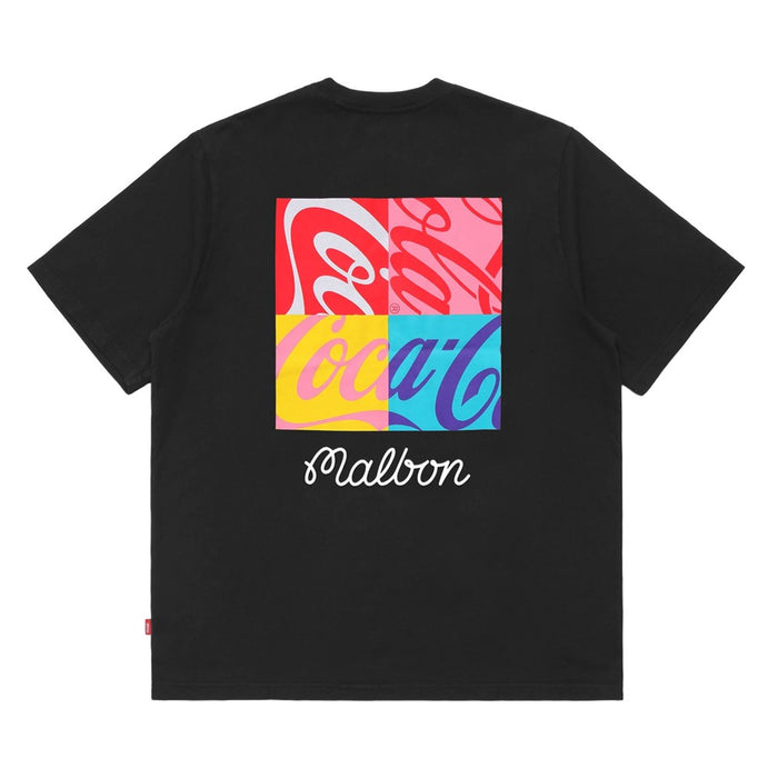 Malbon x Coca Cola Spencerian Block Golf T-Shirt Black