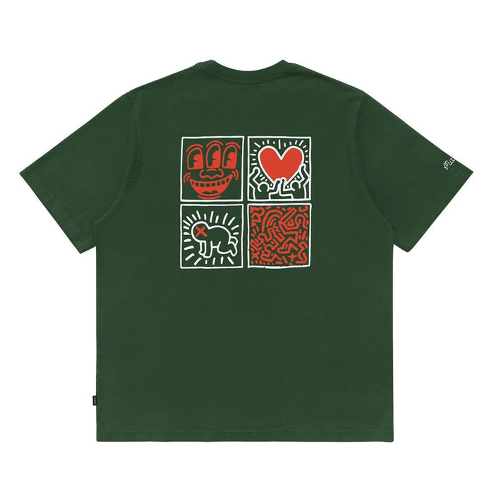 Malbon x Keith Haring Pocket Golf T-Shirt Green