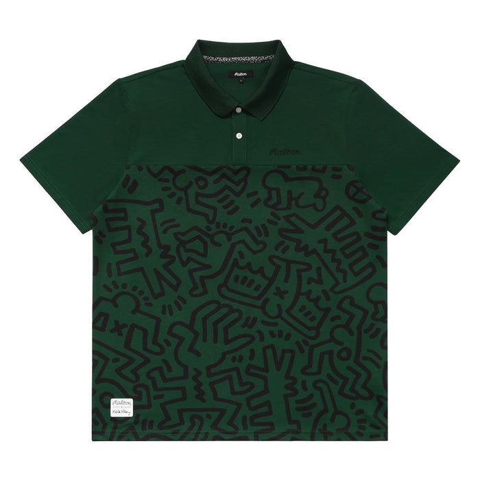Malbon x Keith Haring Printed Golf Polo Green