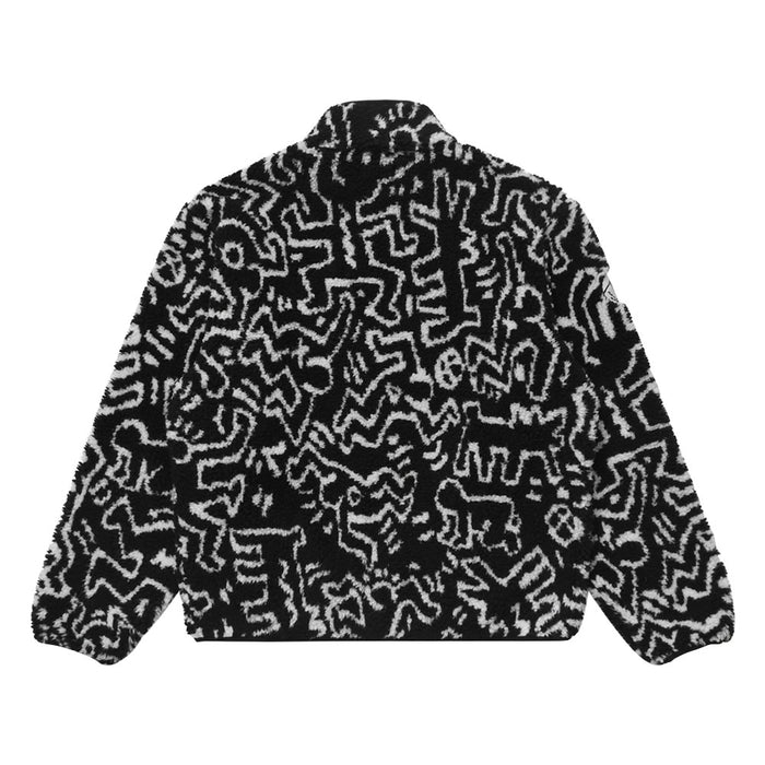 Malbon x Keith Haring Sherpa Golf Pullover Black