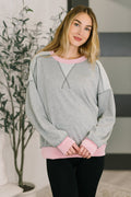 Midnight Cravings Trim Accent Pullover in Grey