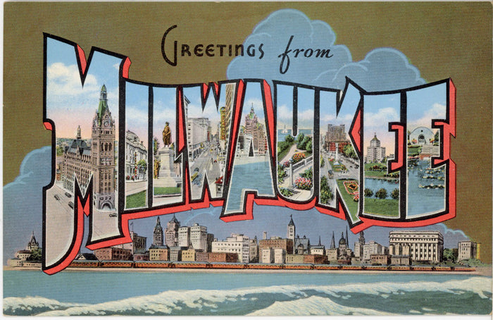 Milwaukee Wisconsin Large Letter Vintage Postcard (unposted) - Vintage Postcard Boutique