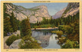 Mirror Lake Mt. Watkins Yosemite National Park California Vintage Postcard 1940