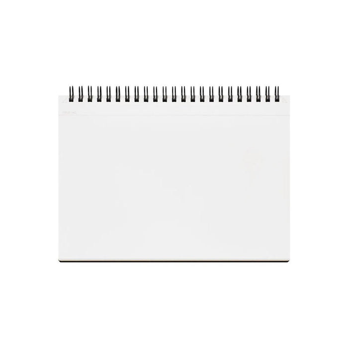 Inside of A5 horizontal notebook with blank pages