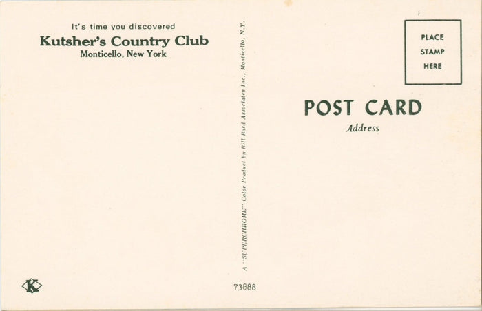 Monticello New York Kutsher's Country Club Pool Vintage Postcard c. 1960s - Vintage Postcard Boutique