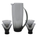 Vintage Morgantown Cocktail Pitcher Smoke Glass Set | The Hour Shop