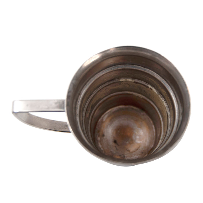 Vintage Napier Silver Plate Stepped Jigger With Handle Interior | The Hour Shop