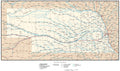 Nebraska Map with Capital, County Boundaries, Cities, Roads, and Water Features