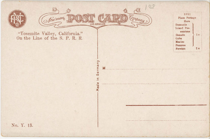 Nevada Fall Liberty Cap Yosemite National Park California Vintage Postcard c. 1910s