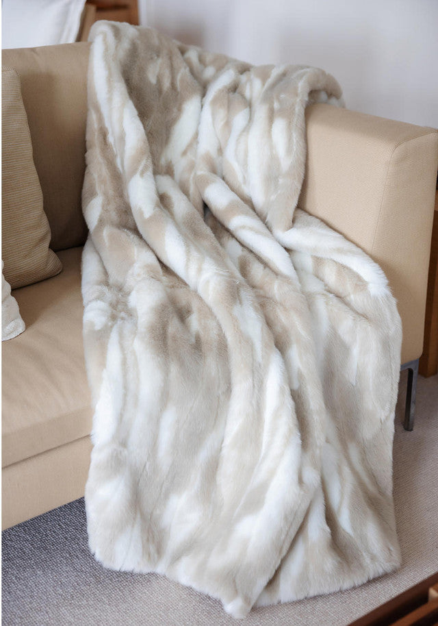 NEW! Winter Rabbit Faux Fur Throw