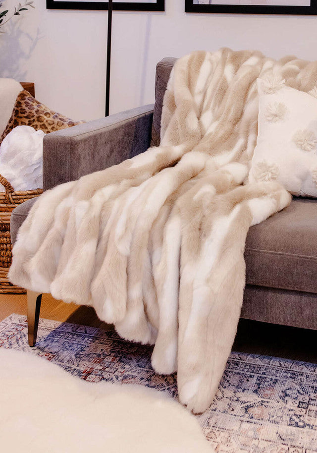 NEW! Winter Rabbit Faux Fur Throw