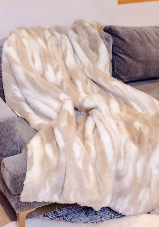 NEW! Winter Rabbit Faux Fur Throw