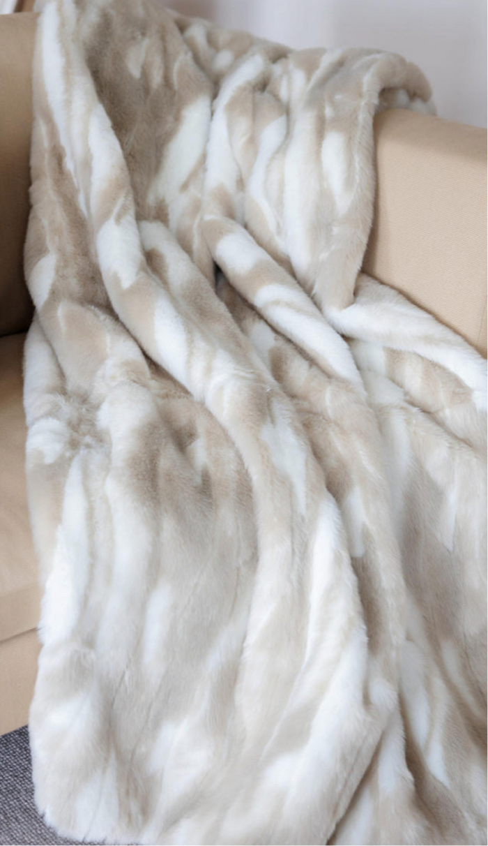 NEW! Winter Rabbit Faux Fur Throw