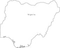 Digital Black & White Nigeria map in Adobe Illustrator EPS vector format