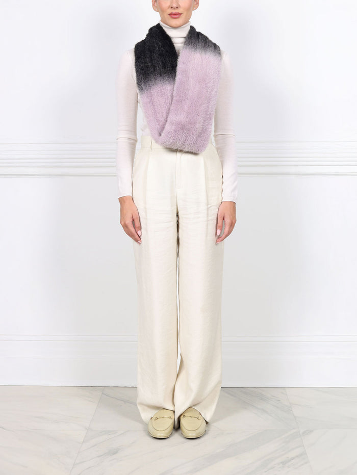 Ombre Dyed Knitted Mink Infinity Scarf in Multiple Colorways