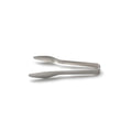Stainless steel small pickle tongs on white background