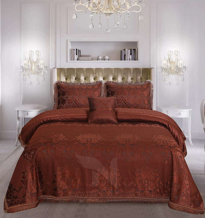 Palachi Velvet & Leather Bed Sheet Set – 4 Pcs Design Code 564 - Nishat Creative Store
