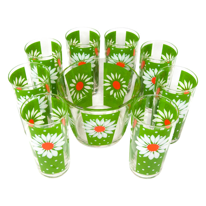 Vintage Pasinski White Daisy Ice Bucket Cocktail Set Top | The Hour Shop