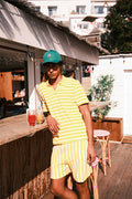 Polo éponge manches courtes Jaune abeille rayé Buggy stripe