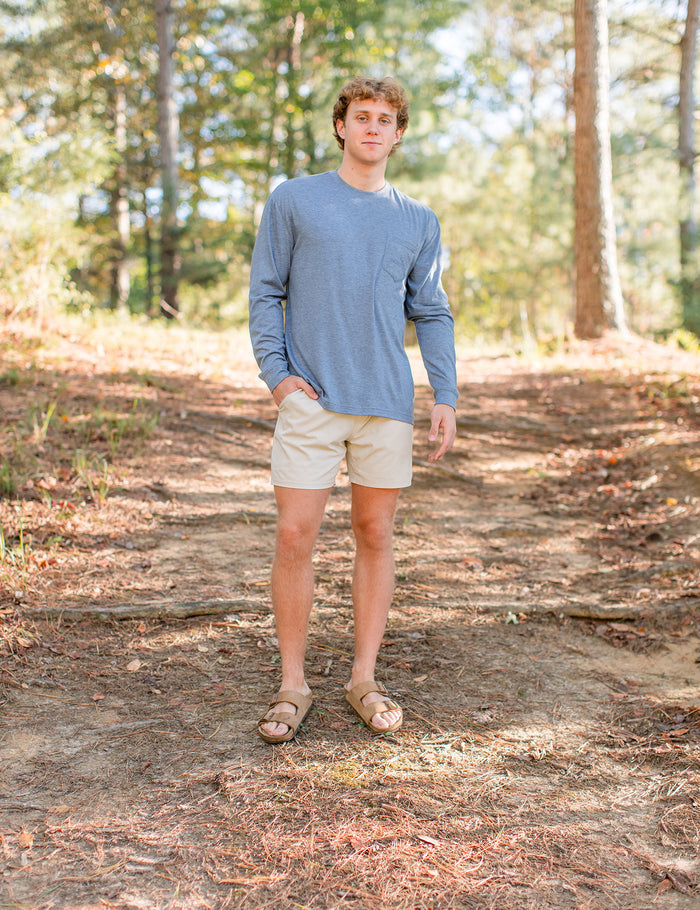 Portland Pocket Tee LS Guide Boat Denim