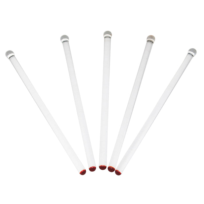 Vintage Red Tip Clear Glass Stirrers | The Hour Shop