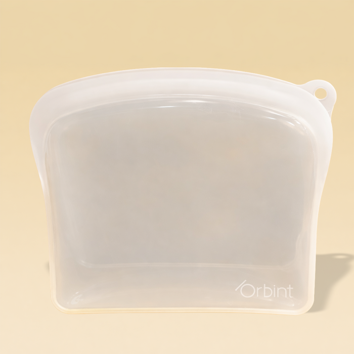 Reusable Silicone Food Storage Bags – Leakproof Freezer Bags 40oz - White