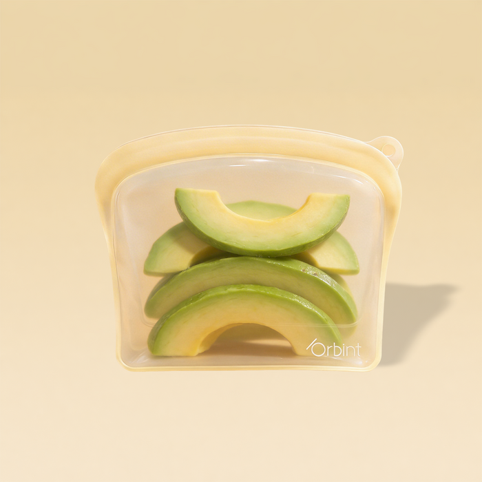 Reusable Silicone Food Storage Bags – Leakproof Freezer Bags 40oz - Yellow