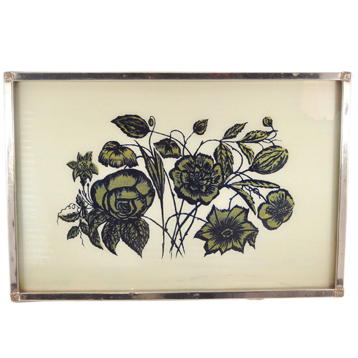 Vintage Reverse Painted Flower Tray | The Hour Shop