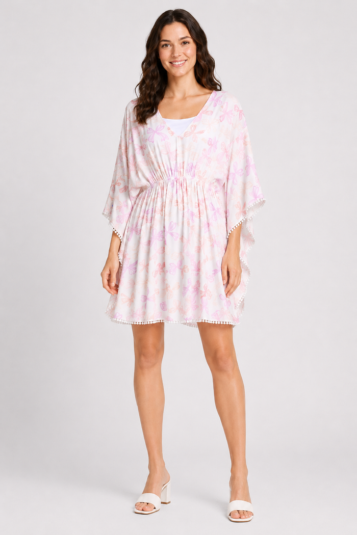RIBBON PATTERN COVER-UP DRESS