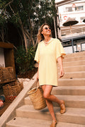 Robe éponge à capuche Jaune abeille rayé Pearl stripe