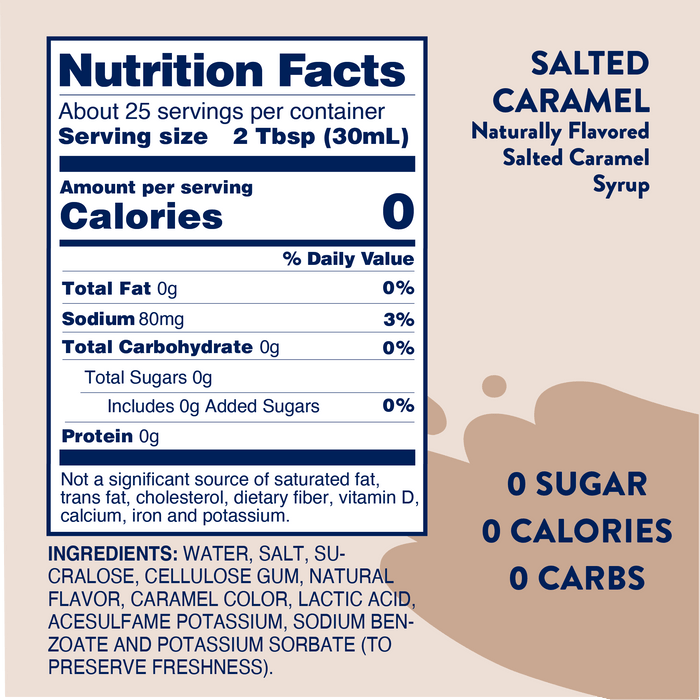 Salted Caramel Syrup - Sugar Free