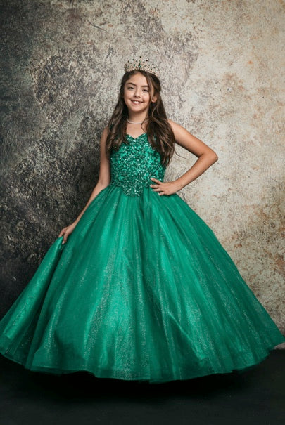 SEQUINED APPLIQUE ON BODICE EMBROIDERY MINI QUINCEANERA DRESS