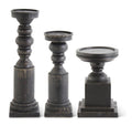 Set of 3 Black Candlesticks