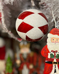 Set of 3 Diamond Pattern Red and White 4” Ornaments