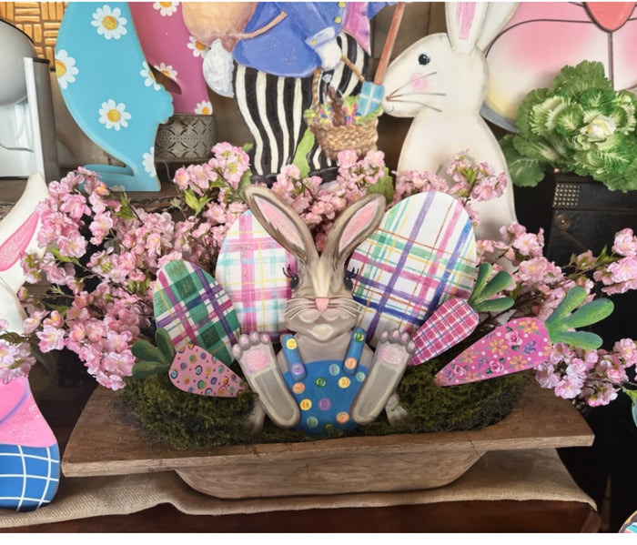 Set of 3 Pink Patterned Carrots Outdoor Stake