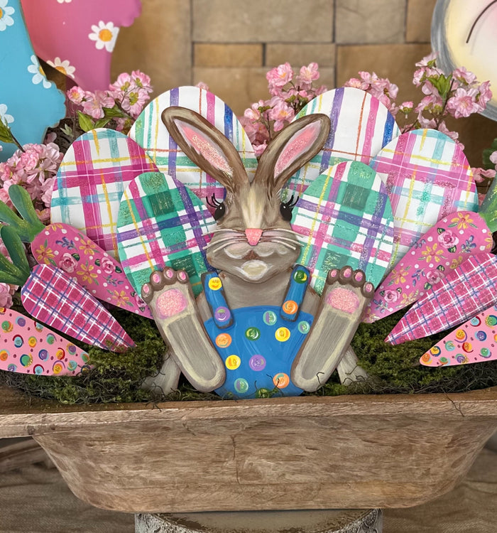 Set of 3 Pink Patterned Carrots Outdoor Stake