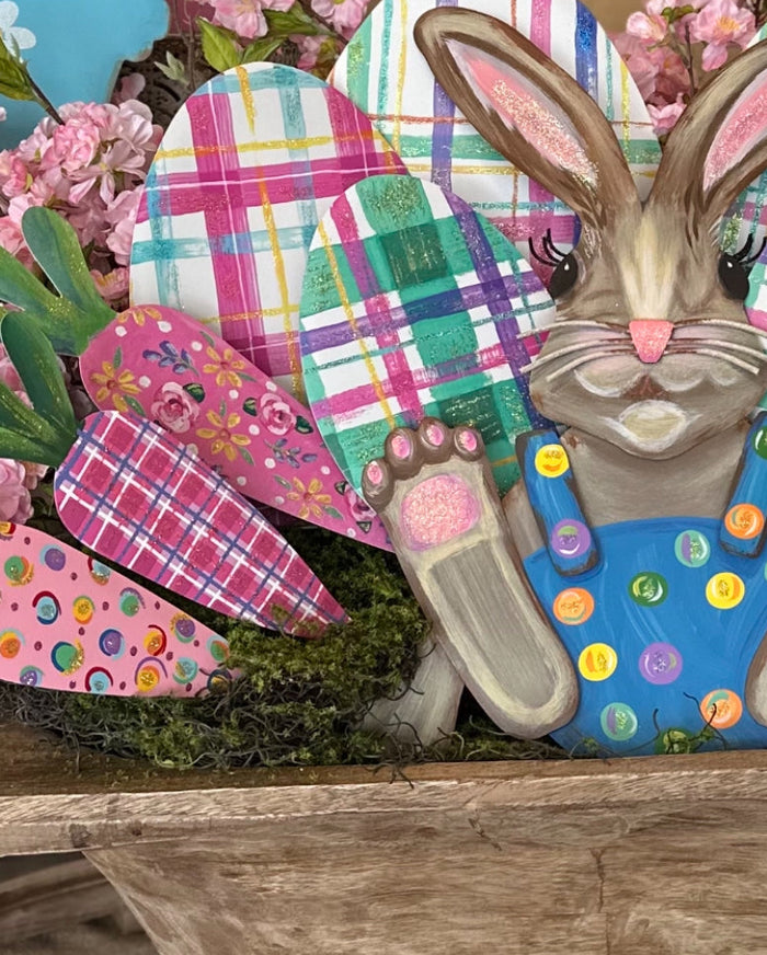 Set of 3 Pink Patterned Carrots Outdoor Stake