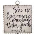 "She is Far More Precious than Jewels" Galvanized Framed Mini Pic