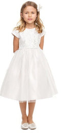 SOFT SEQUIN LACE WITH SATIN &TULLE PEARL BEADED WAIST TRIM