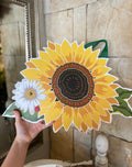 Sunflower Door Hanger in Yellow, White, and Green