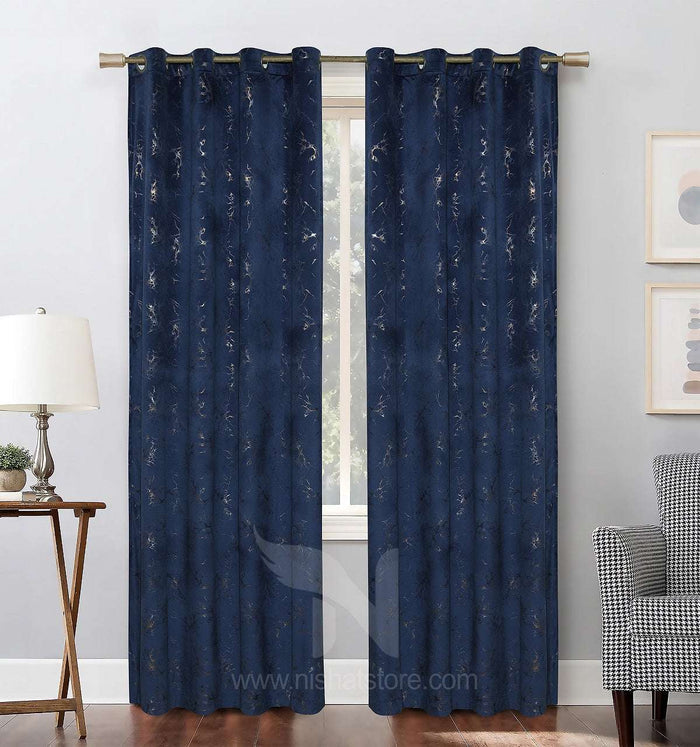 Texture Velvet Curtains Pack of 2 Design  075 - Nishat Creative Store