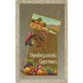 Thanksgiving Greetings Turkey Farm Scene Vintage Embossed Postcard 1911 - Vintage Postcard Boutique