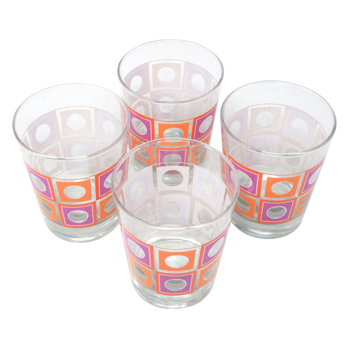The Modern Home Bar Orange and Pink Square Peg Old Fashioned Glasses Top | The Hour Shop