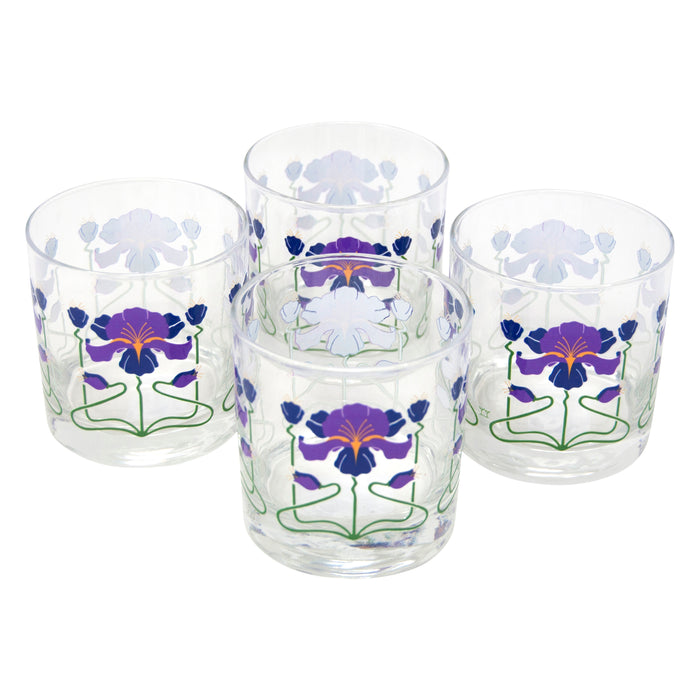 The Modern Home Bar Purple Iris Rocks Glasses | The Hour Shop