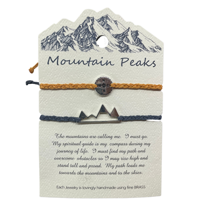 "The Mountains Are Calling Me" Bracelet Pack - Gray/Yellow