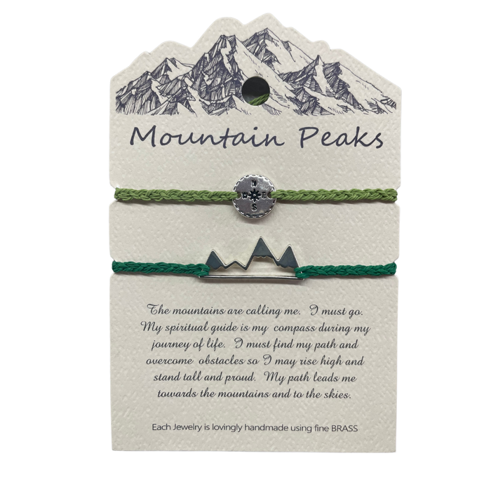 "The Mountains Are Calling Me" Bracelet Pack -Green/Lime Green