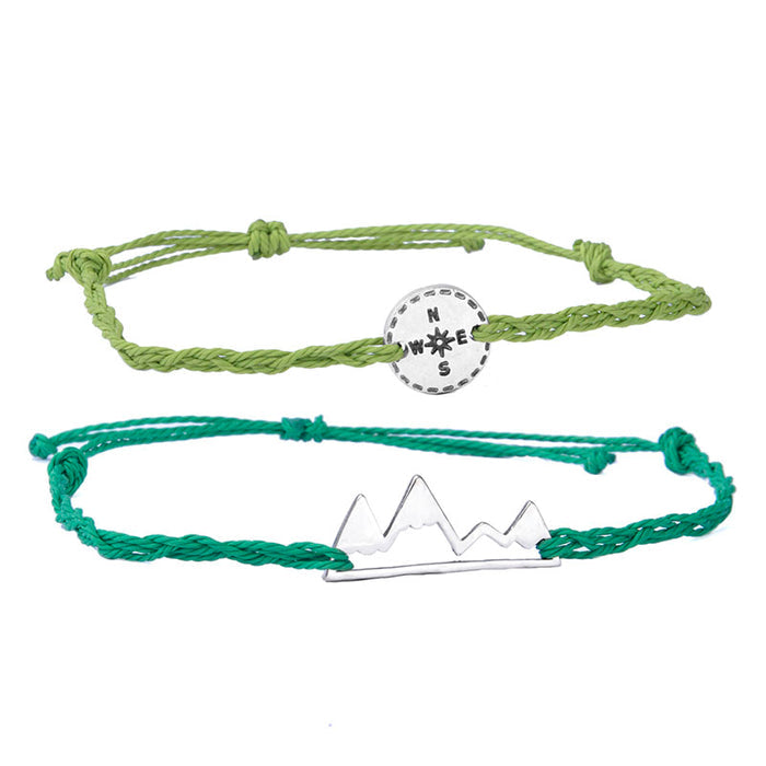 "The Mountains Are Calling Me" Bracelet Pack -Green/Lime Green